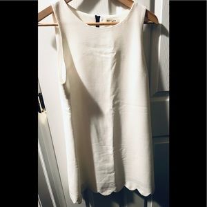 Scalloped Sleeveless Dress